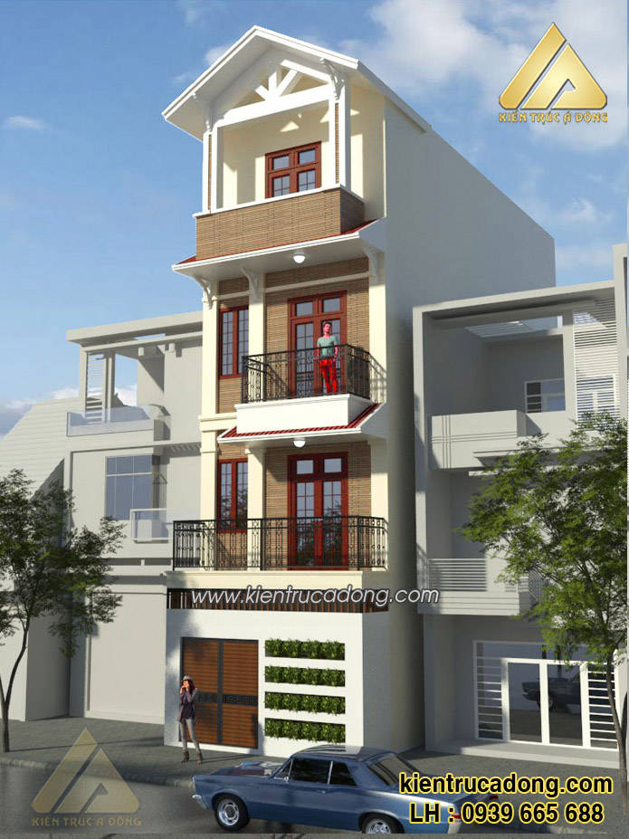 Mẫu thiết kế nhà phố 4 tầng mặt tiền 5m tại TP.HCM Mẫu thiết kế nhà phố 4 tầng mặt tiền 5m tại TP.HCM